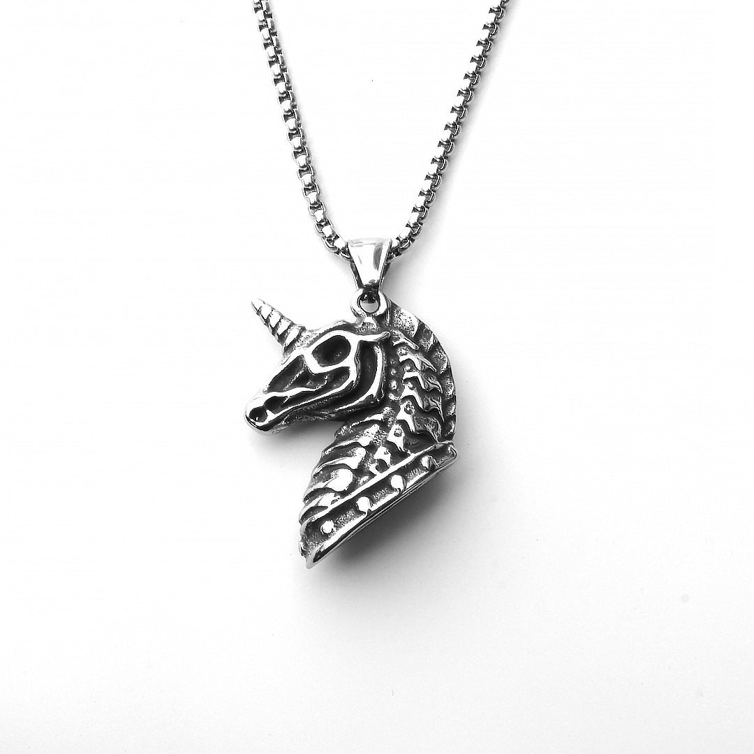 Men's Vintage Cross Ghost Head Titanium Fashion Necklaces