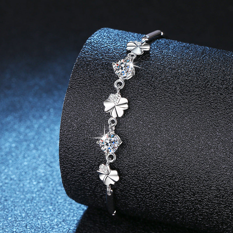 Color Karat Moissanite Lucky Four-leaf Clover Bracelets