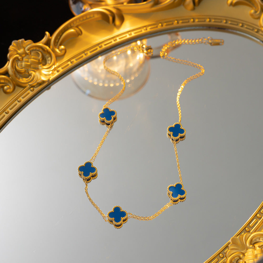 Belly Double-sided Fritillary Real Gold Plating Necklaces