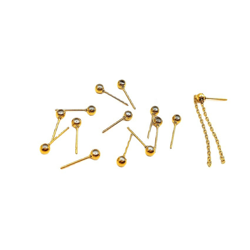 Style Titanium Steel Silicone Vacuum Gold-plated Ornament Accessories Earrings