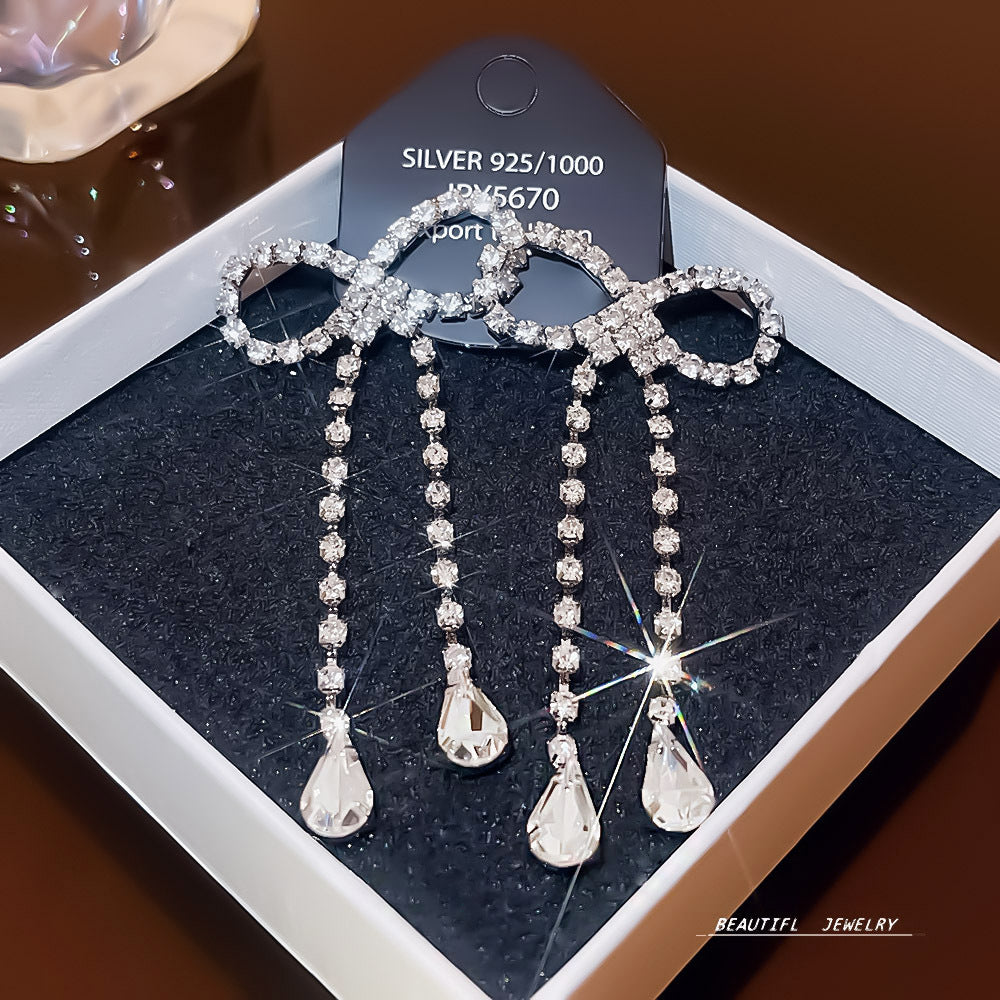 Women's Zircon Tassel High-grade Light Luxury Delicate Earrings