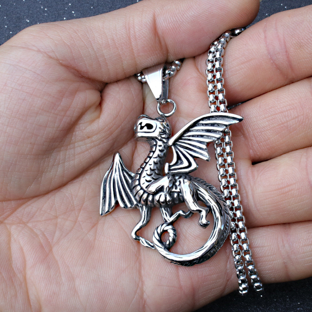 Men's Vintage Cross Ghost Head Titanium Fashion Necklaces
