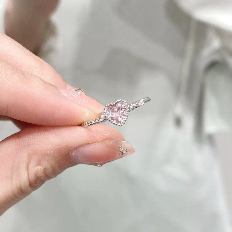 Sterling Sier Pink Zircon Female Open Niche Advanced Light Rings