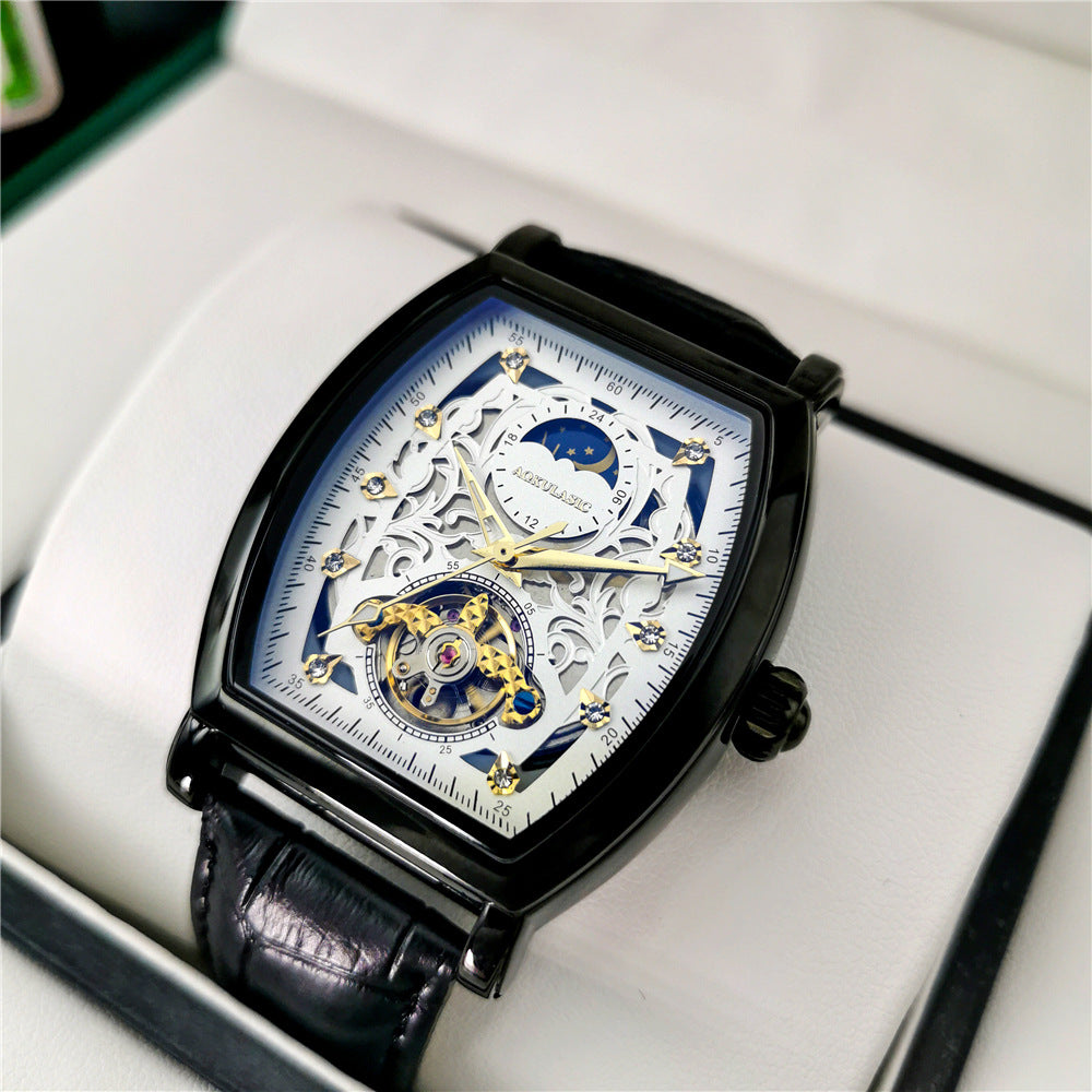Men's Watch Tonneau Automatic Butterfly Clasp Mechanical Watches