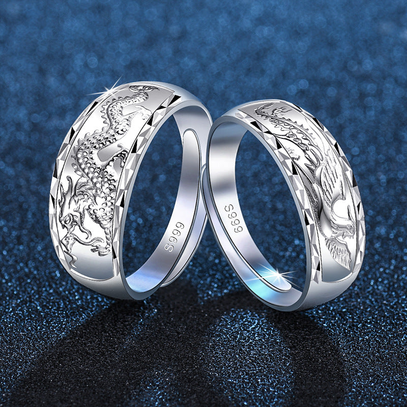 Heritage Prosperity Brought The Dragon Phoenix Couple Wedding Rings