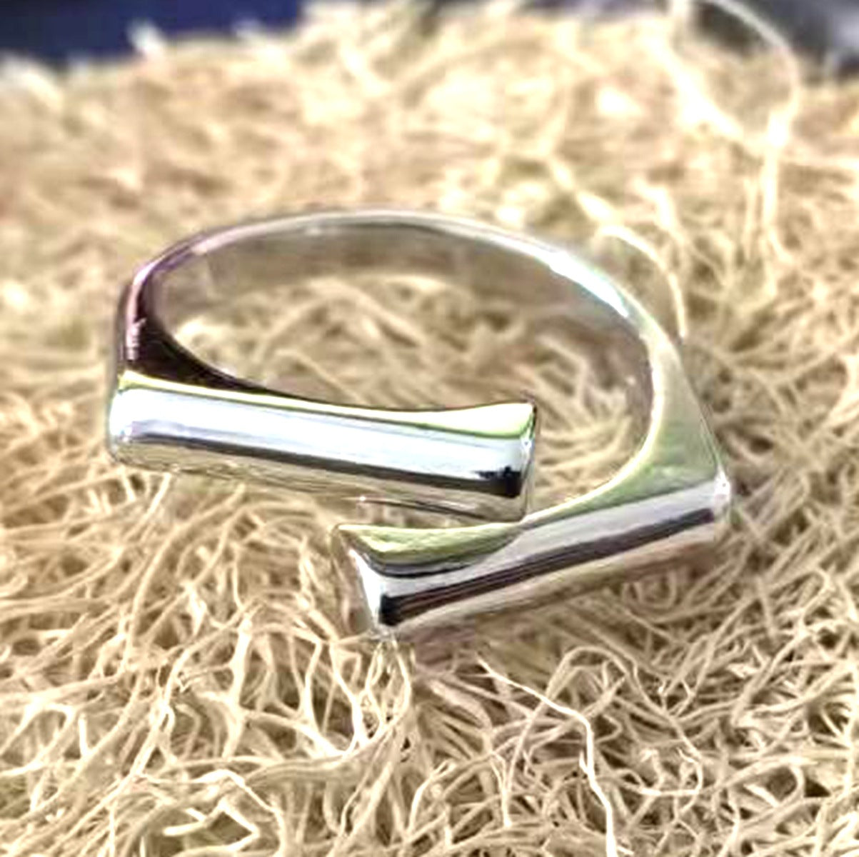 Geometric Glossy Cross Fashion Personalized Opening Rings