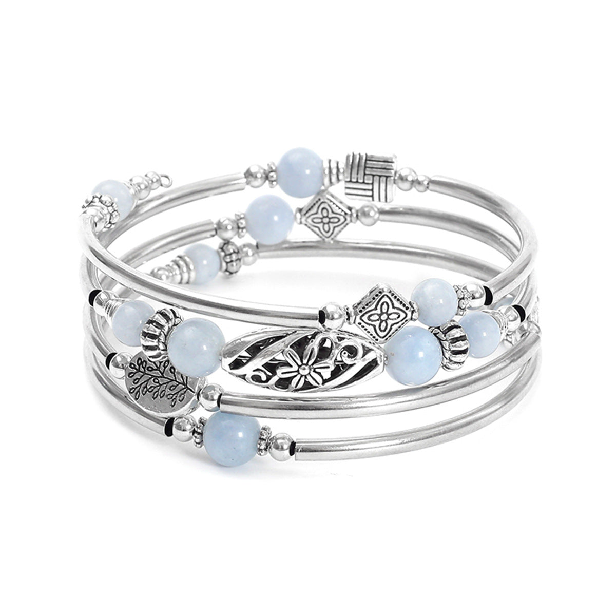 Women's Bohemian Turquoise Winding Natural Stone Beaded Bracelets