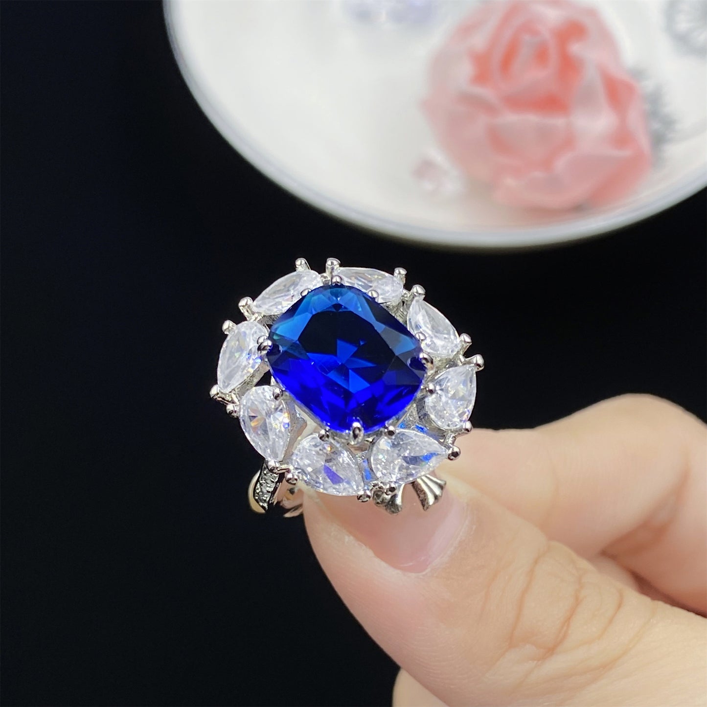 Women's London Sapphire Open Exquisite Stylish Three-piece Pendants