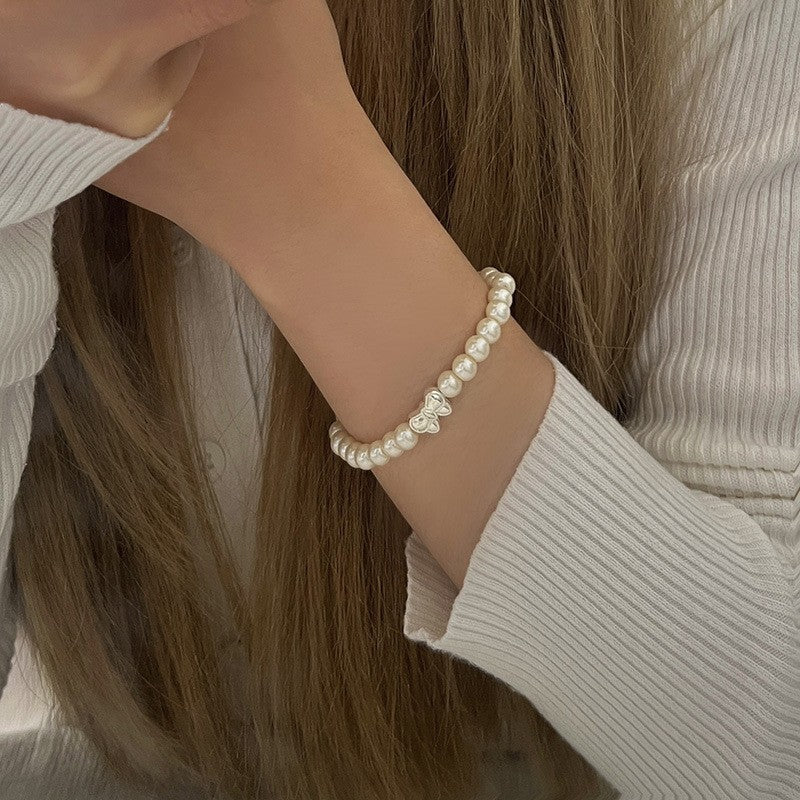 Twin Pearl Light Luxury Minority Exquisite Elastic Bracelets
