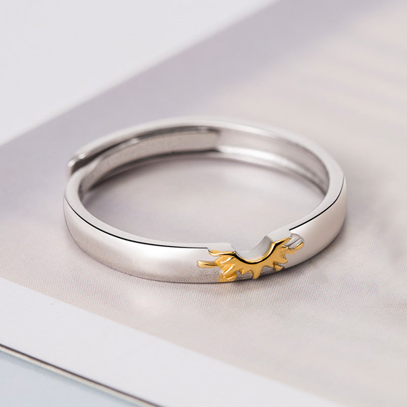 Love Couple Simple Opening Design Valentine's Rings