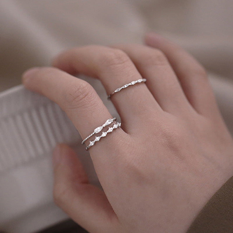 Selection Row Diamond Bow Fashion Slim Rings