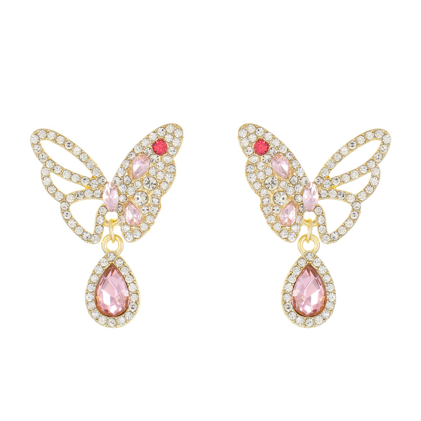 Women's Diamond Butterfly Simple Niche Sweet Cool Style Temperament Earrings