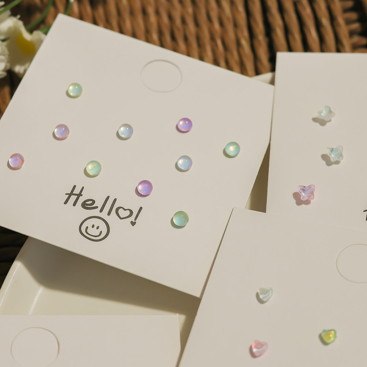 Super Shiny Laser Colorful Small Ear Rings