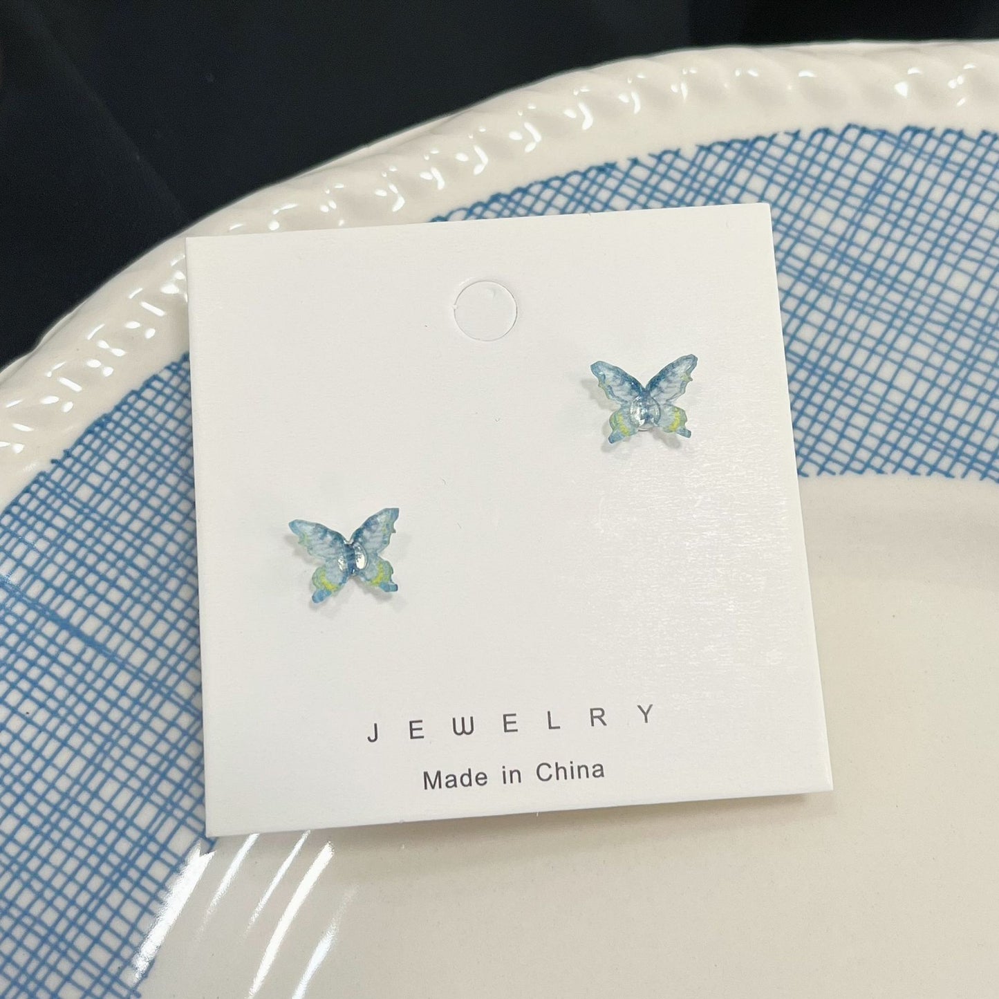 Fairy Three-dimensional Butterfly Suit Sier Small Earrings