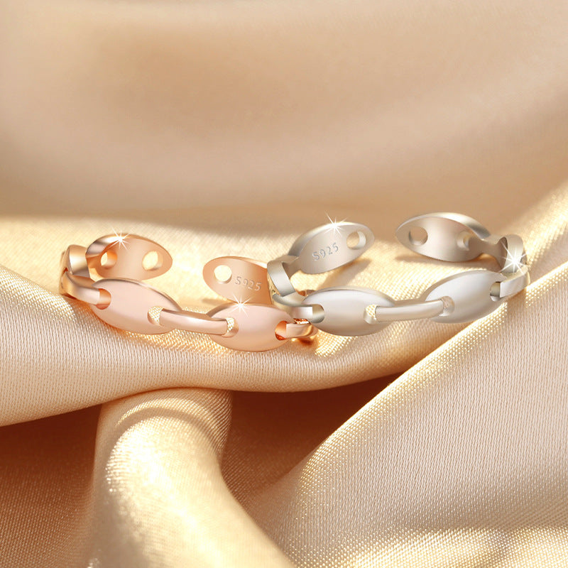 Women's Chain Twist Simple Woven Open Trendy Rings