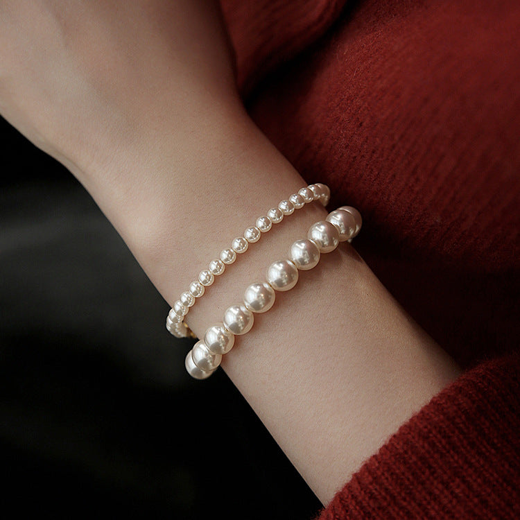 Twin Pearl Light Luxury Minority Exquisite Elastic Bracelets