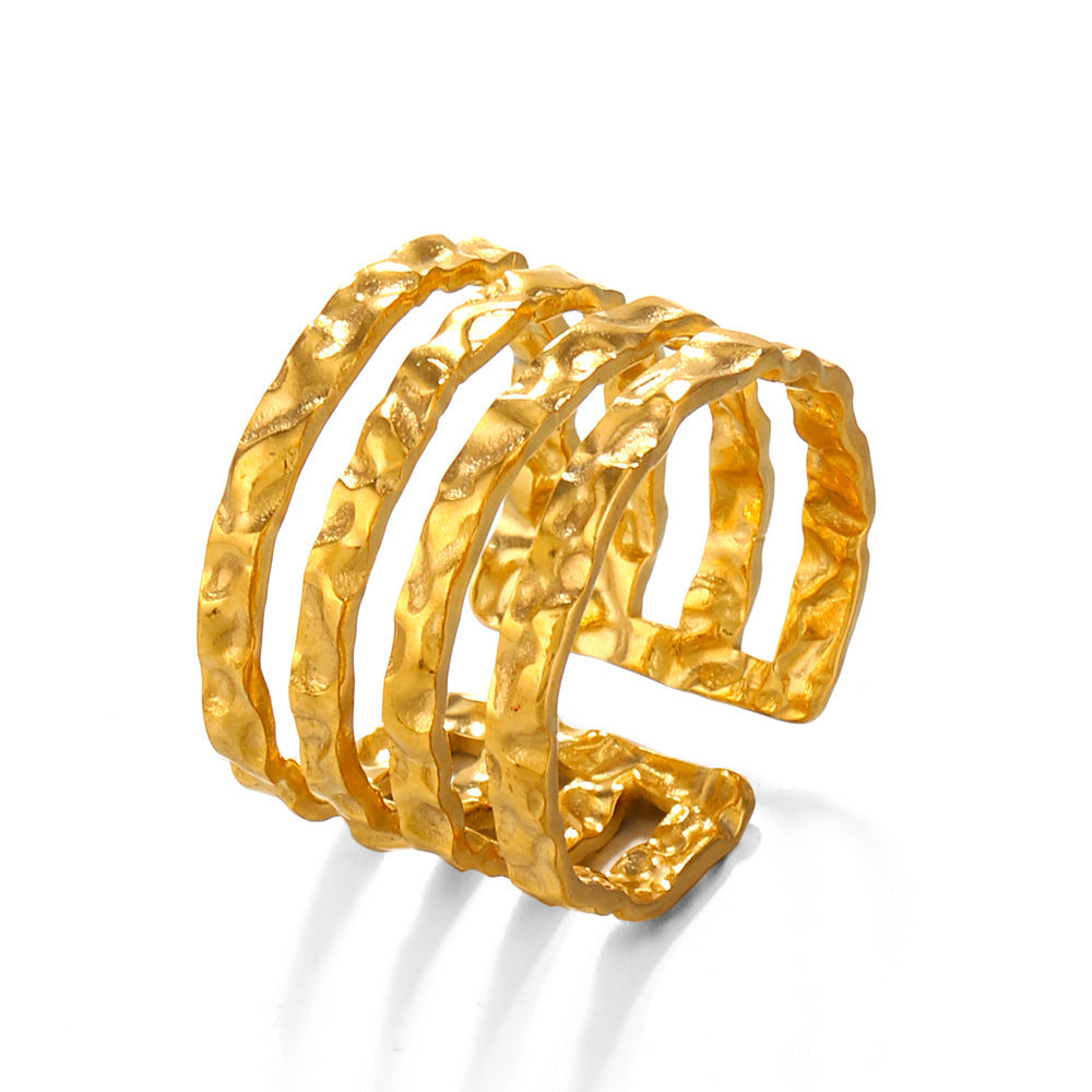 Women's Steel Line Open French Retro Simple Rings