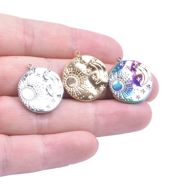 Ornament Sun Moon Steel Colorful Stainless Pendants