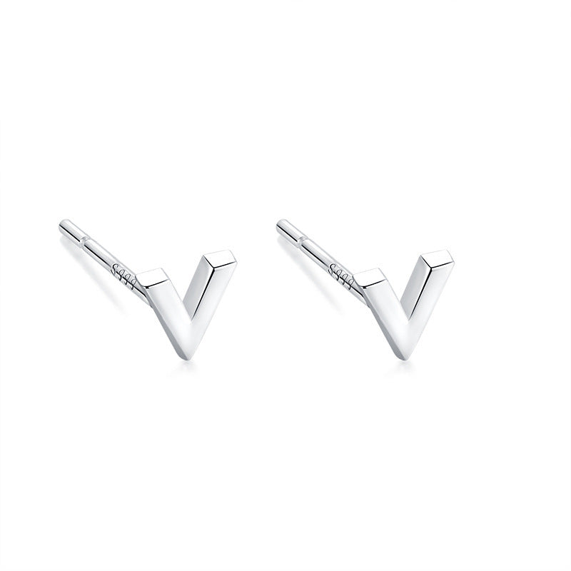Women's Ear Sterling Compact Mini Double-headed Bar Bone Earrings