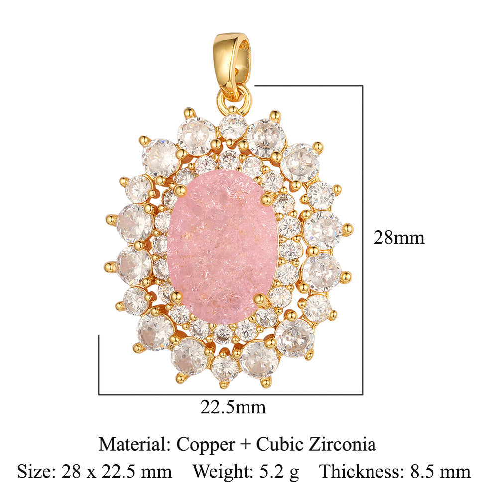 Cut Zircon Vintage Water Drop Oval Necklaces