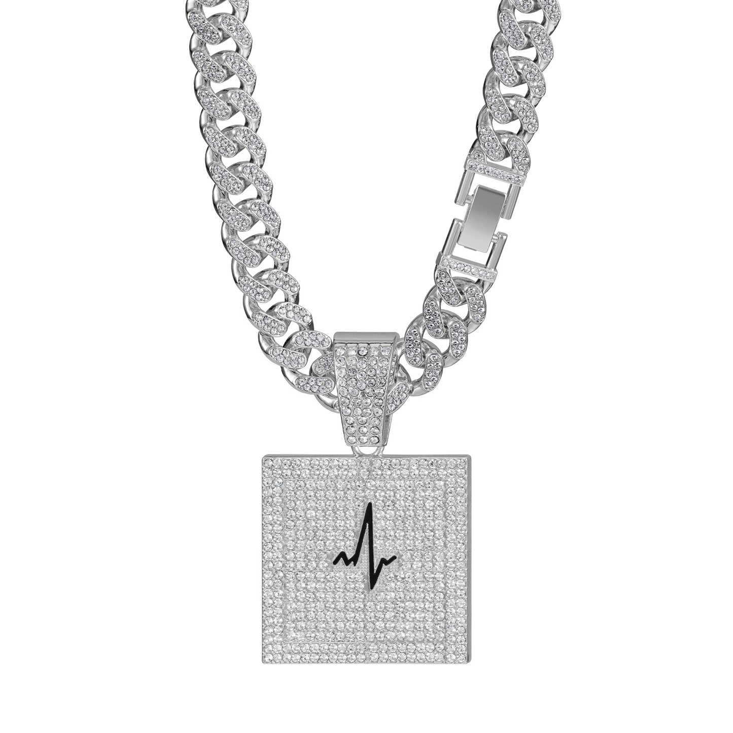 Men's Full Diamond Cuban Link Chain Hip Necklaces