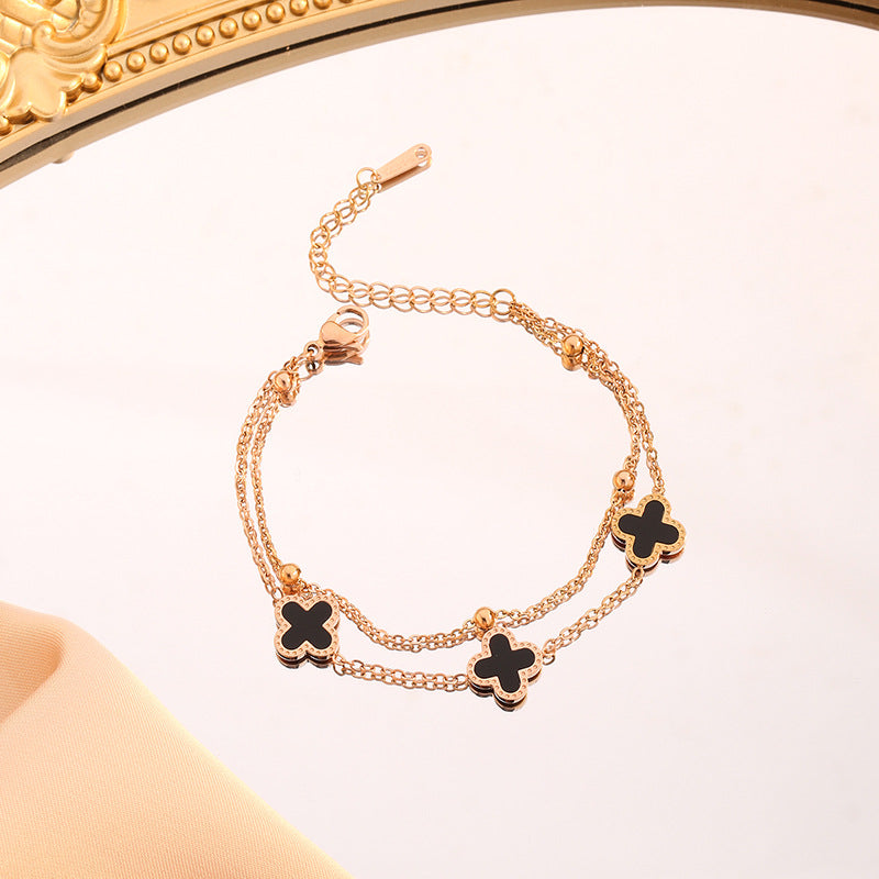 Women's Fashion Chain Titanium Steel Rose Gold Bracelets