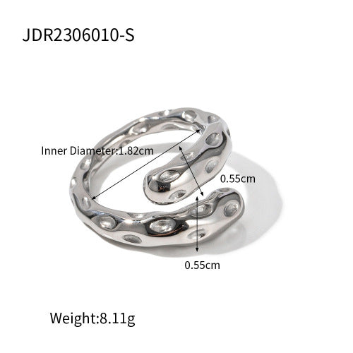 Stainless Steel Exaggerated Open Advanced Sense Rings