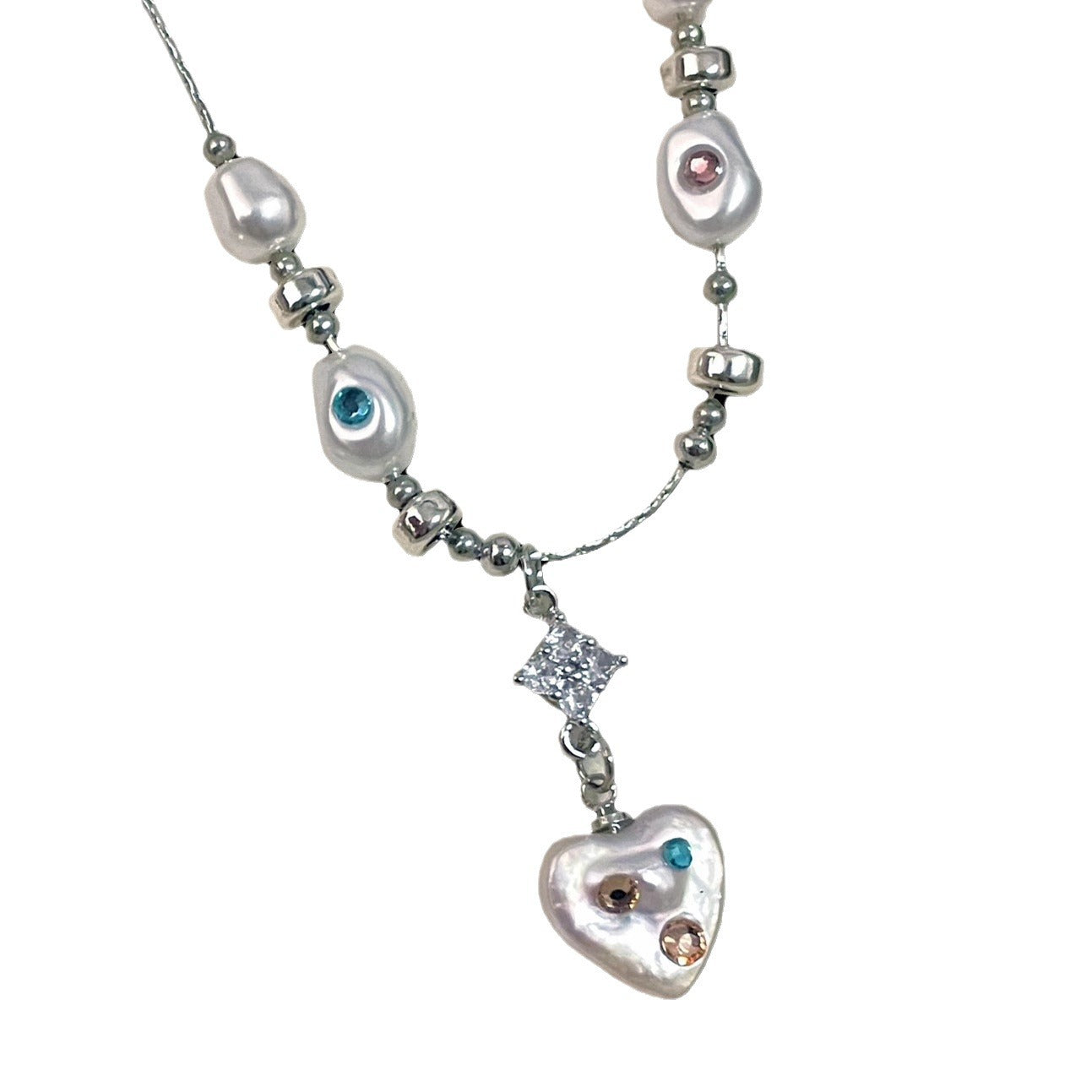 Women's Crystals Baroque Freshwater Pearl Dopamine Hot Sweet Cool Clavicle Necklaces
