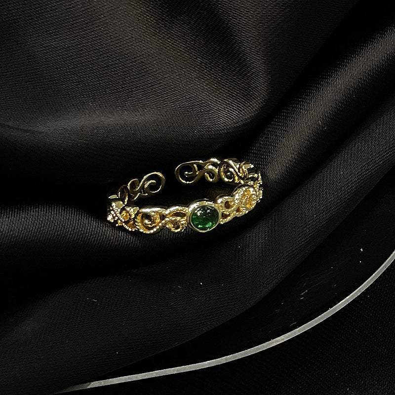Golden Antique Style Series Cold High Sense French Simplicity Rings