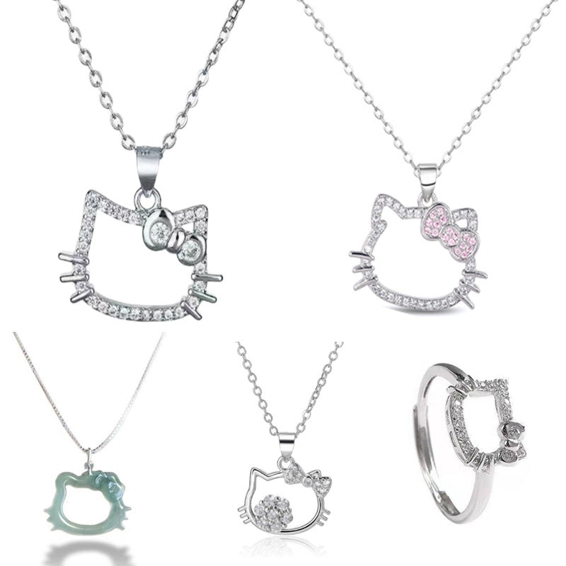 Cat Fashion Heart Girlfriends Clavicle Chain Summer Niche Necklaces