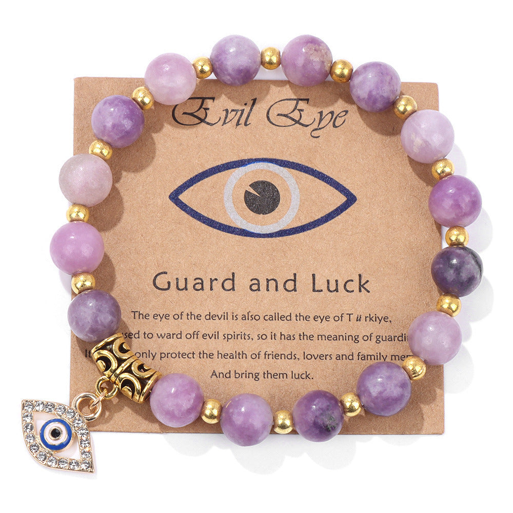 Women's Diamond Eye Elbow Gold Spacer Beads Bracelets