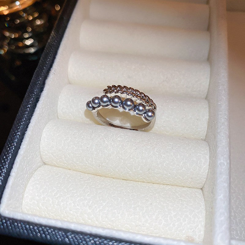 Electroplated Freshwater Pearl Zircon Stitching Butterfly Exquisite Rings
