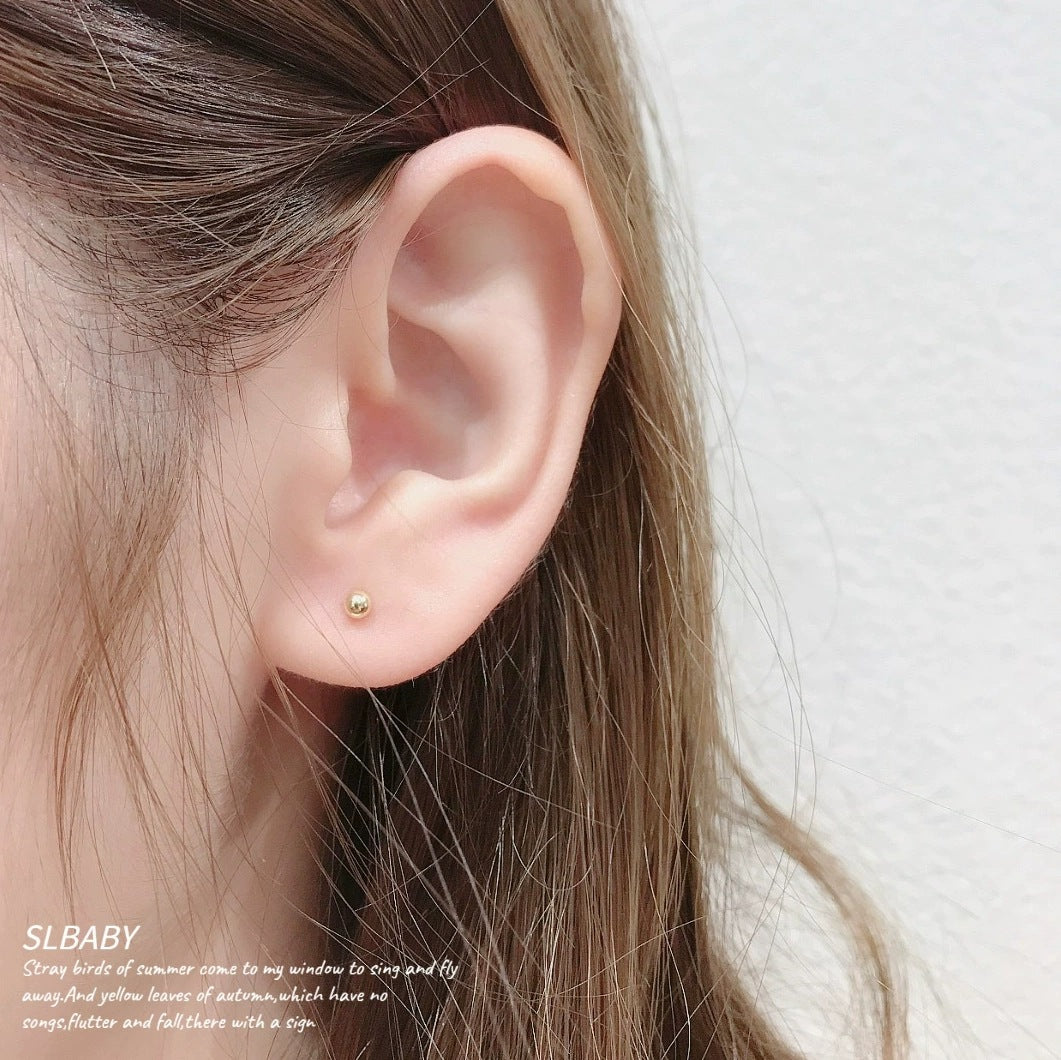 Piercing Master Zircon Sier Needle Gold Earrings