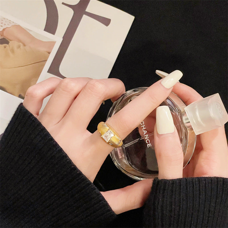 Brushed Advanced Texture Vintage Open Design Light Rings