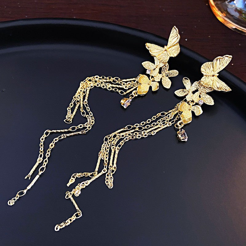 Fashion Zirconia Micro Inlaid Zircon Long Earrings