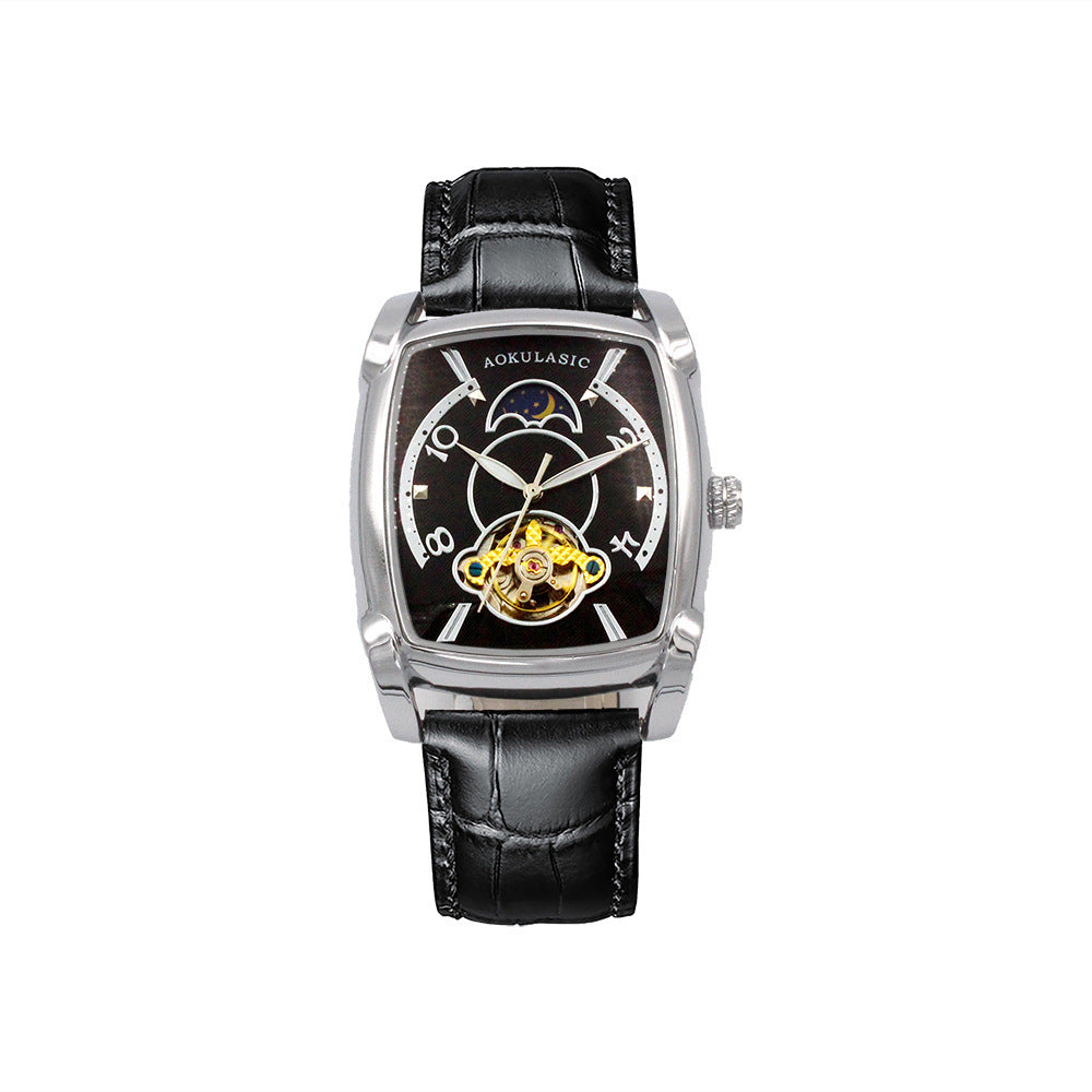 Men's Watch Square Large Dial Hollow Automatic Mechanical Watches