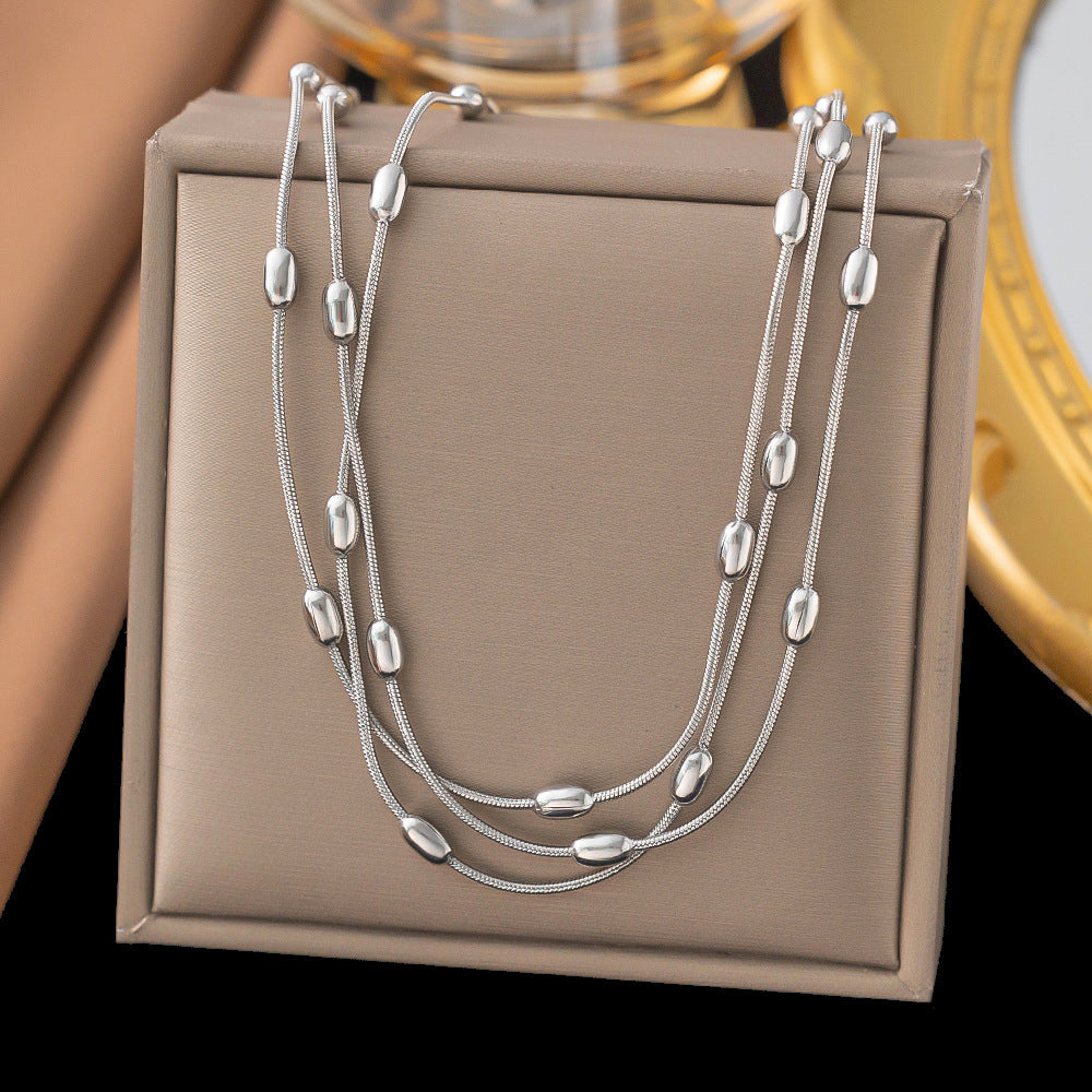 Interest Light Luxury Versatile Bean Cold Style Necklaces
