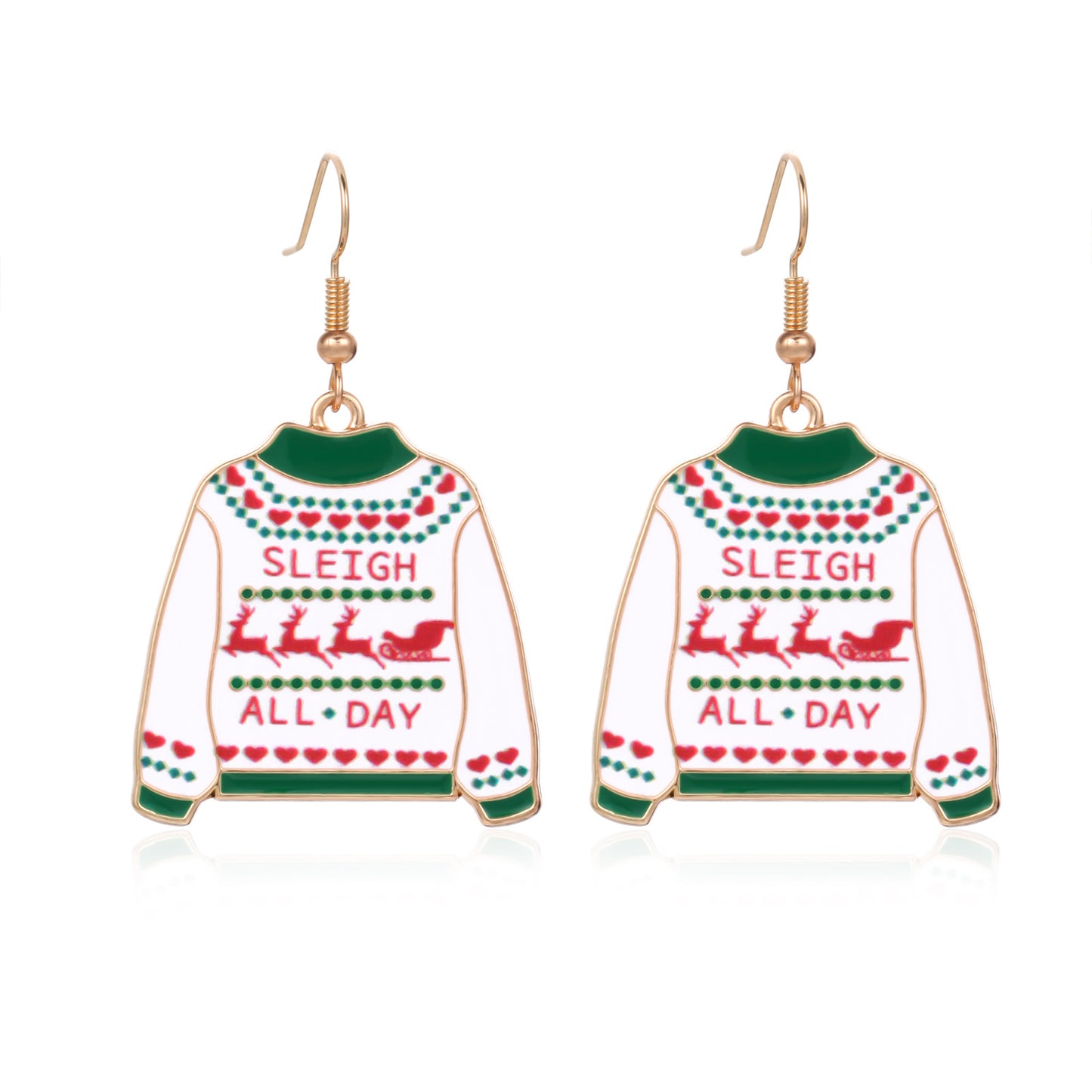 Christmas Female Creative Fashion Dripping Oil Tree Earrings