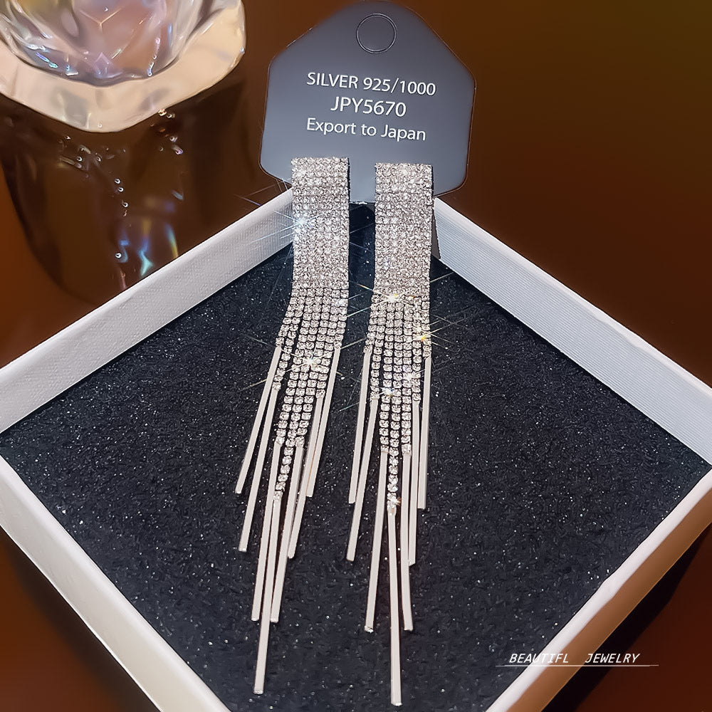 Women's Zircon Tassel High-grade Light Luxury Delicate Earrings