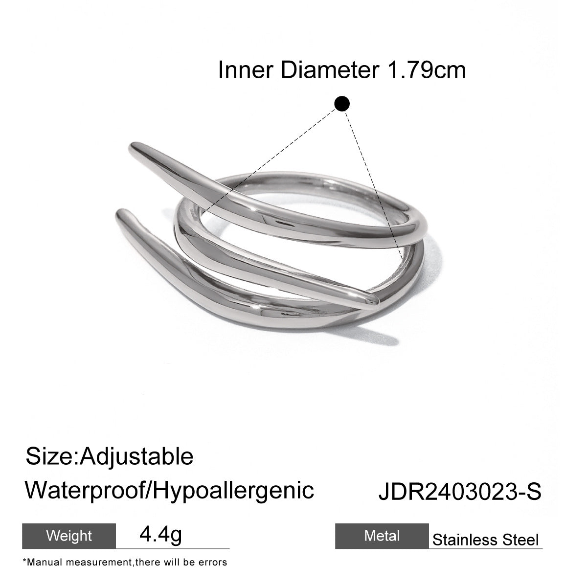 Stainless Steel Exaggerated Open Advanced Sense Rings