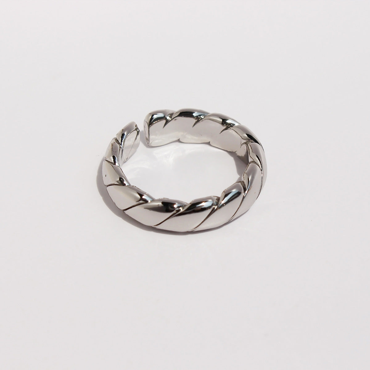 Women's & Men's Real Gold Wave Twill Line Open Rings