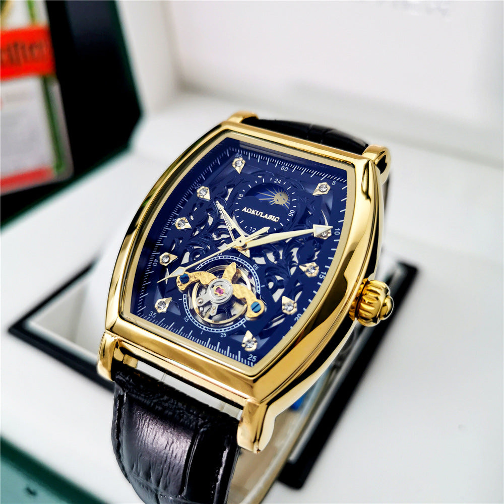 Men's Watch Tonneau Automatic Butterfly Clasp Mechanical Watches