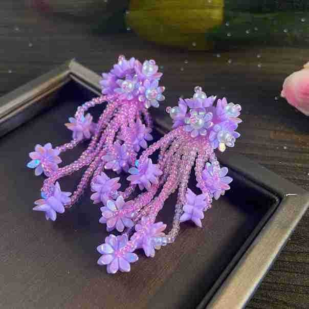 Fashion Zirconia Micro Inlaid Zircon Long Earrings