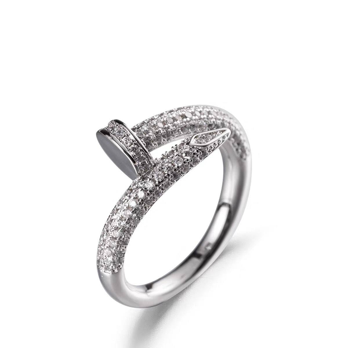 Open Hollow Zircon Butterfly Love Heart-shaped Rings