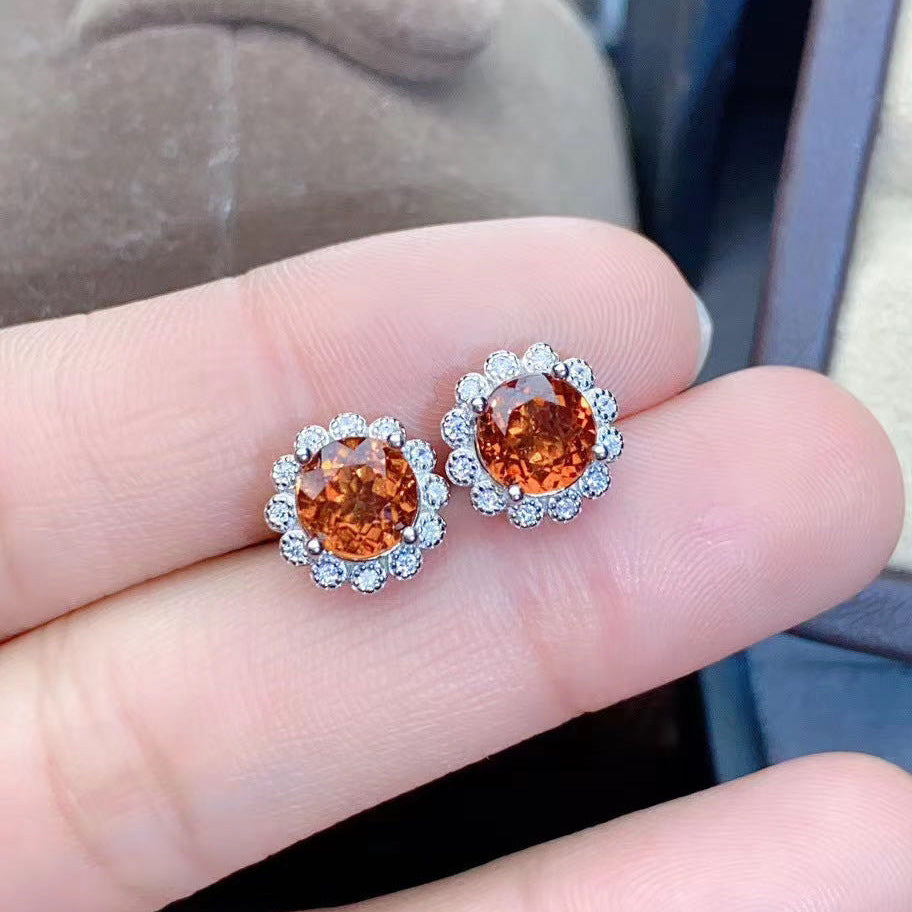 Sunflower Live Orange Zircon Colored Gems Open Rings