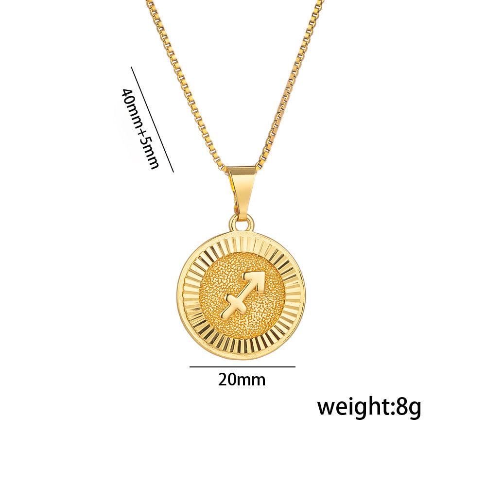 Fashion Twee Constellation Symbol Letter Image Graphic Necklaces
