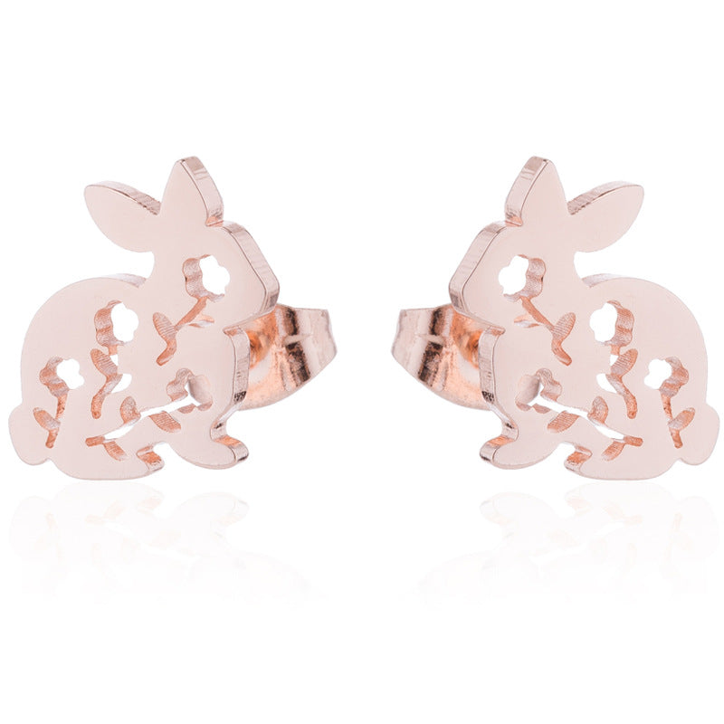 Aloofness Style Stainless Steel Cute Small Animal Fashion Earrings