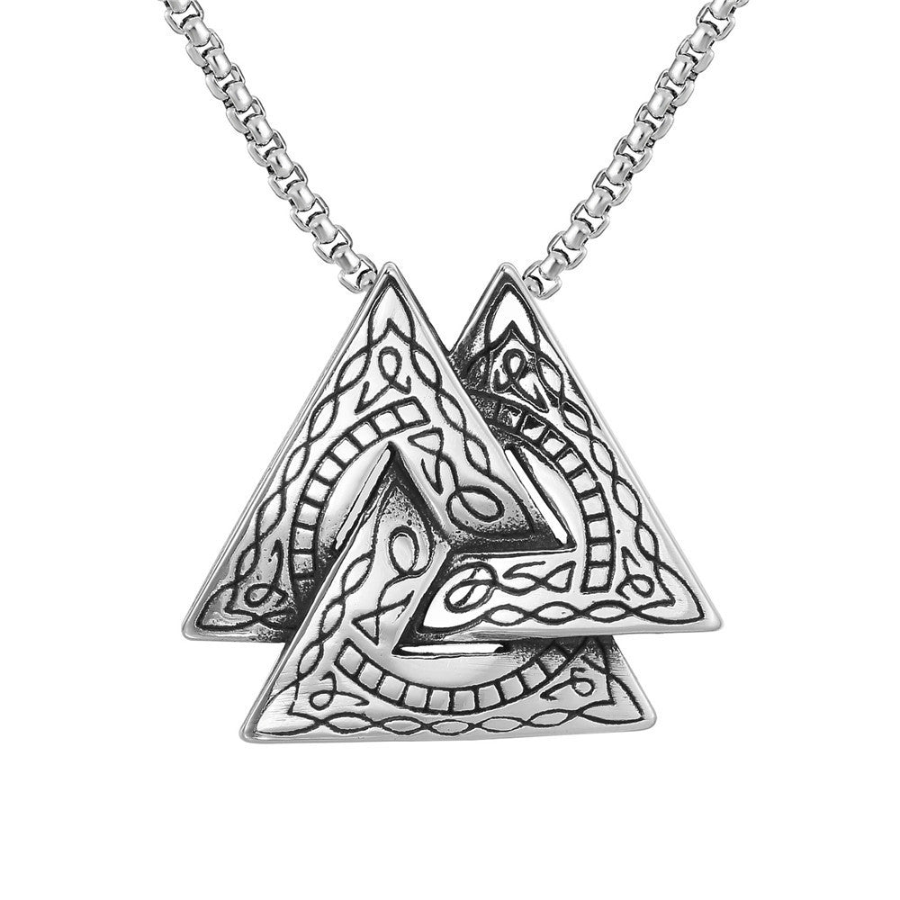 Men's Vintage Cross Ghost Head Titanium Fashion Necklaces