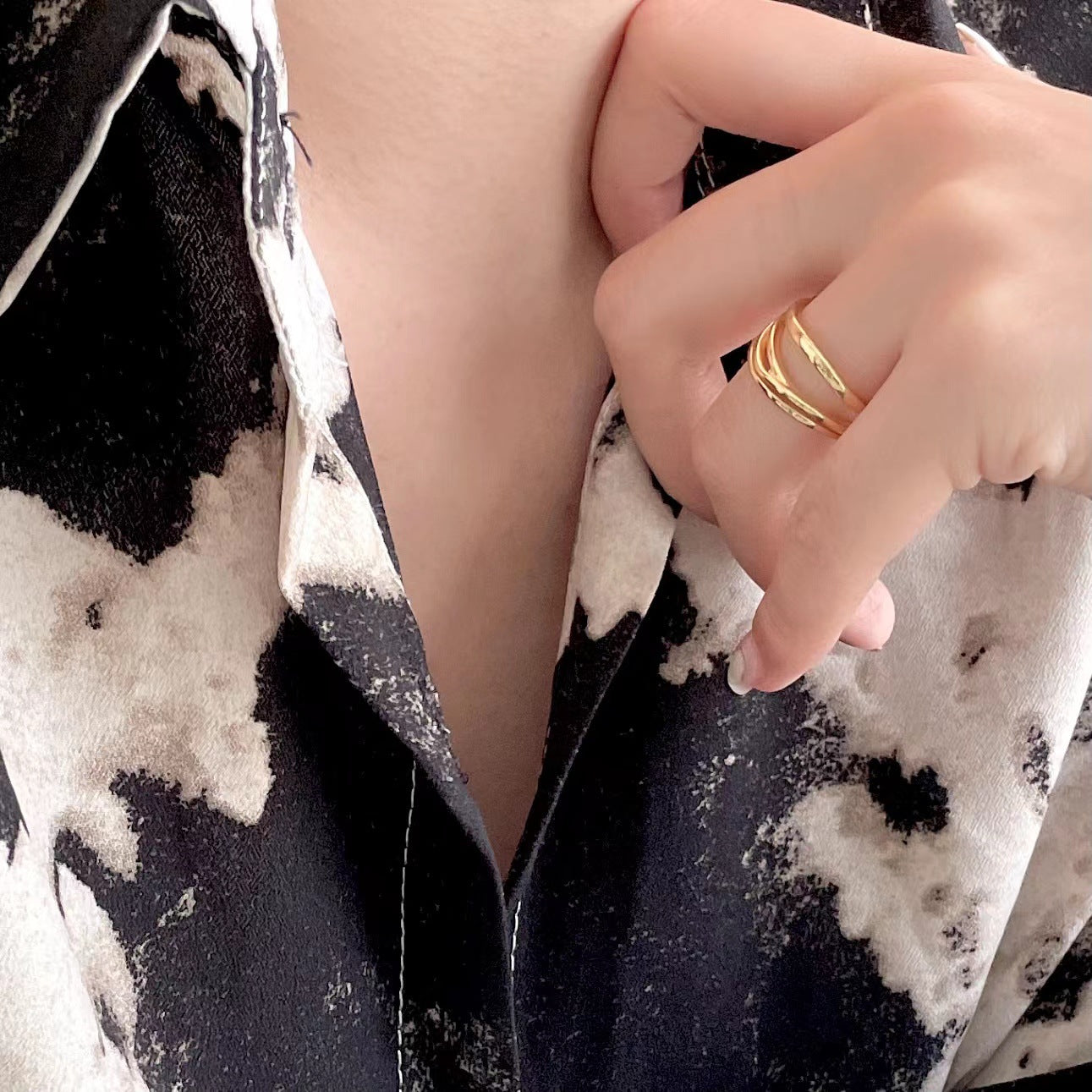 Style Designer French Sterling Sier Irregular Rings