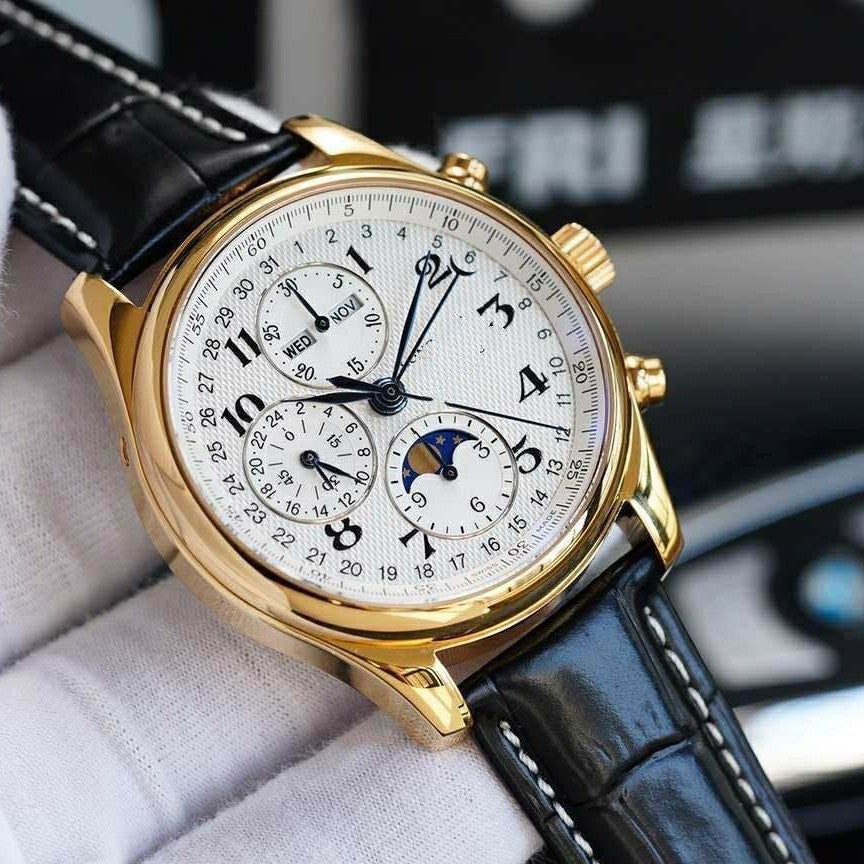 Men's Famous Master Moon Phase Stainless Steel Mechanical Watches